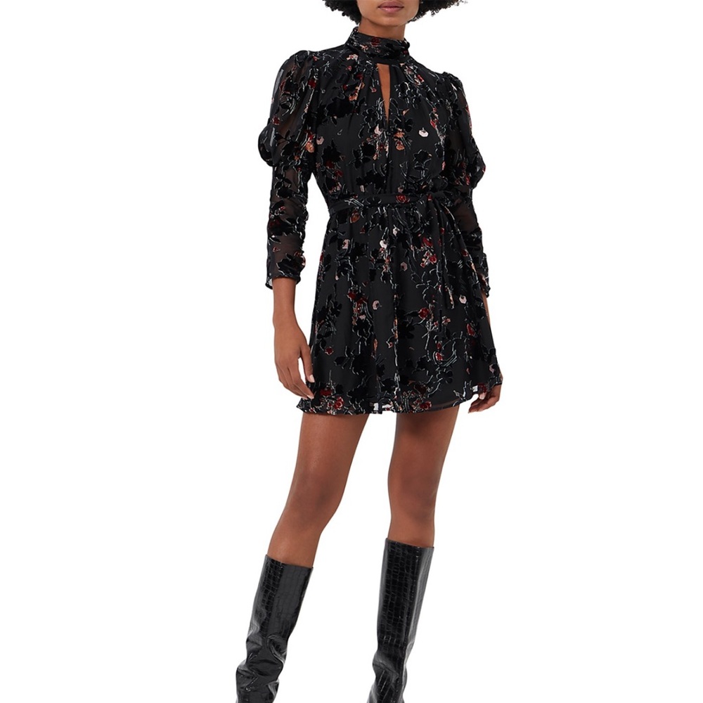 French Connection Guthern Floral burnout mini dress